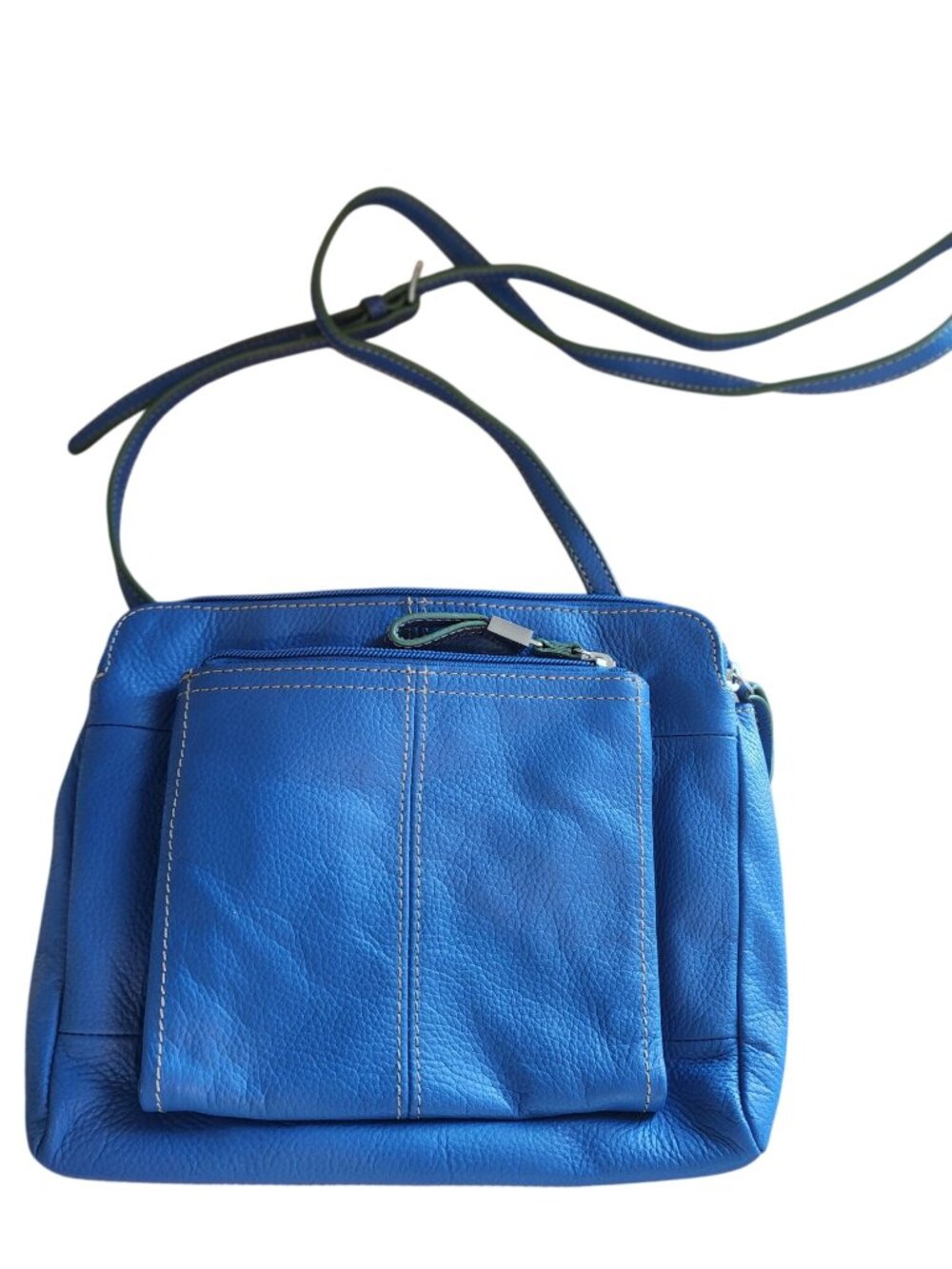 Tignanello Blue Leather Crossbody Purse